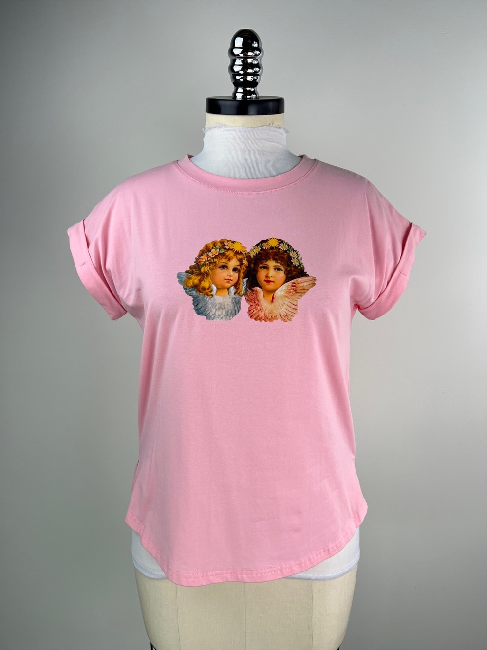 💚 3656. Pink Angel Graphic Tee